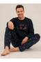 Father - Son, 100% Cotton, Navy Blue, Let It Snow, Long Sleeve Pajama Set (the Sets Are Sold Separately at Different Prices.) - 6
