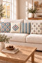 Blue Powder Ethnic Floral Patterned 4 Pillow Covers 1 Runner 5 Piece Set - 3