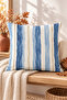 Blue and White Tile Motif 4 Pillow Covers 1 Runner 5 Piece Set - 8