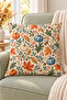 Orange Green Autumn Whisper Written 4 Pillow Covers 1 Runner 5 Piece Set - 5