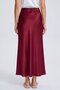 Burgundy Verev Cut Draped Luxury Satin Skirt - 7