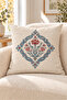 Blue Powder Ethnic Floral Patterned 4 Pillow Covers 1 Runner 5 Piece Set - 6