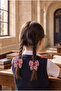 Girl's Checkered 2-Piece Bow Buckle Red