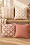 Powder Tile Geometric Floral Pattern 4 Pillow Covers 1 Runner 5 Piece Set - 2