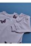 Girl's Butterfly Patterned Ruffle Detailed 2-Yarn Combed Cotton Top and Bottom Set – Comfortable Fit – 2-6 Years - 5