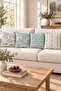 Light Blue Beige Botanical Patterned 4 Cushion Covers 1 Runner 5 Piece Set - 2