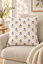Mint Lilac Floral Ethnic Patterned 4 Throw Pillow Covers 1 Runner 5 Piece Set - 7
