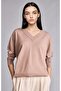 Ultra Soft Relax Fit V-Neck Beige Sweater C4024Ax26Wn