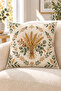 Mustard Petrol Pumpkin Leaf Patterned 4 Throw Pillow Covers 1 Runner 5 Piece Set - 8
