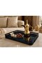 40×26×4cm Rectangular Black Mirror Serving Tray, Stainless Steel Decorative Tray for Tea, Coffee, Dates & Sweets, Compact Home & Majlis Tray - 2