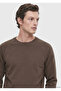 Khaki Crew Neck Plain Sweatshirt - 5