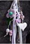 Multi-Color Heart, Star and Flower Detailed Multi-Object Design Charm Keychain - 5
