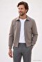 Men's Relax Fit Comfortable Cut Classic Collar Patterned Ribbed Zipper Lined Pocketed Mink Cashmere Coat