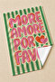 More Amore Pink Green Written Heart Patterned Retro Modern Kitchen 2-Piece Kitchen Towel Set 35X55 - 5