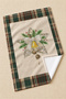 Lantern Christmas Plaid Lantern Candle and Flower Bouquet Green Plaid Christmas 2-Piece Kitchen Towel Set 35X55 - 5