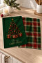 Tartan Christmas Pine Christmas Tree Green Red Plaid Patterned 2-Piece Kitchen Towel Set 35X55 - 4
