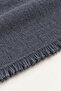Women's Gray Blue Oversized Soft Textured Tasseled Winter Shawl Scarf – Wide Shoulder Shawl - 3