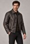 Brown Men's Vintage Vintage Genuine Leather Coat