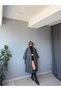 Gray Cashmere Belted Double-Breasted Collar Long Coat - 7096 - 6
