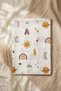 Letter Patterned Coffee Edge Piping Embroidered Cotton Muslin Baby Blanket 90*90 cm - 2