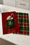 Tartan Cocoa Club Hot Chocolate Red Green Plaid Christmas Patterned 2-Piece Kitchen Towel Set 35X55 - 4