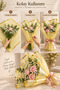Gold Edged Flower Bouquet Packaging 57X57 cm Set of 4 Semi-Transparent Packaging Material - 3