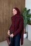 Turquoise Drawstring Buttoned Cardigan Burgundy - 4