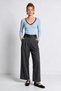 Double Belted Woven Palazzo Trousers Lby0081 Anthracite - 2