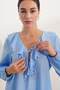 Women's Collar Detailed Blouse 40034 - Blue - 5