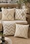 Black Color Striped Patterned 4-Piece Throw Pillow Cover Set