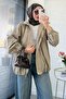 Premium Collar Tie Zipper Bomber Trench Coat - Khaki - 3
