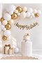 White Cream Gold Balloon Set 25-Piece Birthday Decoration Set with Happy Birthday Banner - 3