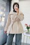 Premium Belted Trench Coat with Windbreaker Detail on the Back - Stone - 6