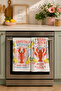 Lobster Kitchen Lobster Chef and Lemon Patterned Mediterranean Kitchen Modern 2-Piece Kitchen Towel Set 35X55 - 2