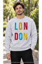 Men's Colorful London Printed Crew Neck Casual Regular Fit Sweatshirt