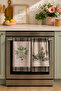 Lantern Christmas Plaid Lantern Candle and Flower Bouquet Green Plaid Christmas 2-Piece Kitchen Towel Set 35X55 - 2