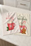 Warm Cocoa Pair Hot Chocolate and Cookie Cream Christmas Patterned 2-Piece Kitchen Towel Set 35X55 - 3