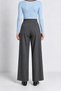 Double Belted Woven Palazzo Trousers Lby0081 Anthracite - 7