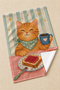 Marmalade Morning Cat Jam Toast and Coffee Patterned Orange Cute 2-Piece Kitchen Towel Set 35X55 - 5