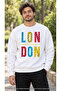 Men's Colorful London Printed Crew Neck Casual Regular Fit Sweatshirt