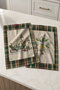 Lantern Christmas Plaid Lantern Candle and Flower Bouquet Green Plaid Christmas 2-Piece Kitchen Towel Set 35X55 - 3
