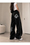 Women's 2-Pack Side Strip Fluted Graffiti Axolotl Printed Loose Fit Comfortable Women's Sweatpants - 4