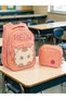 Orthopedic embroidered plush figure elementary school middle school girl's school bag set lunch bag - 4