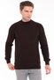 Brown Men's 100% Cotton Textured Knit Half Turtleneck Sweater Trist-1206