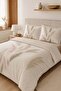 Miscanthus Double Elastic Sheet Duvet Cover Set - Cream