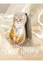Orange Cat with Magnetic 3D Embroidery Pendant Magsafe Compatible Stand & Card Holder - 2