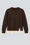 Women's Sleeves and Hem Lace Piece Sweater - 2