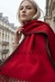 Women's Thick Winter Shawl/Scarf with Piping Detail and Tassels