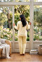 Seasonal Fabric Crew Neck Long Sleeve Large Size Women's Pajama Set 400 - 5