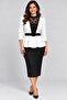 Plus Size, Belted, Stylish Blouse with Lace Details
